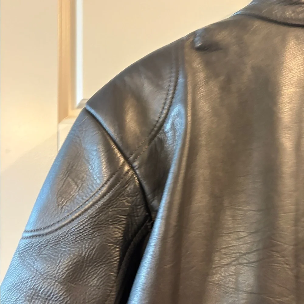 AGV Sport Italian Leather Motorcycle  Black Moto Biker Racer Jacket  XL